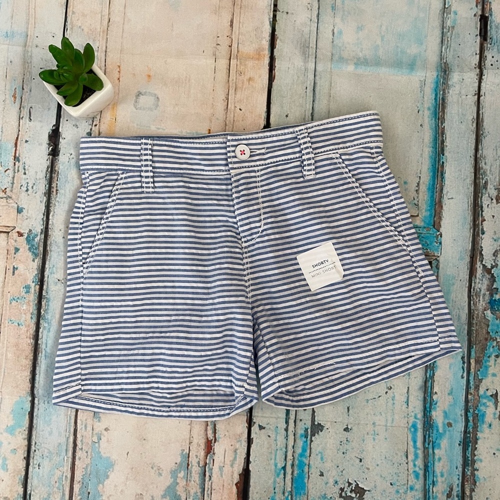 Girls blue and white shorts